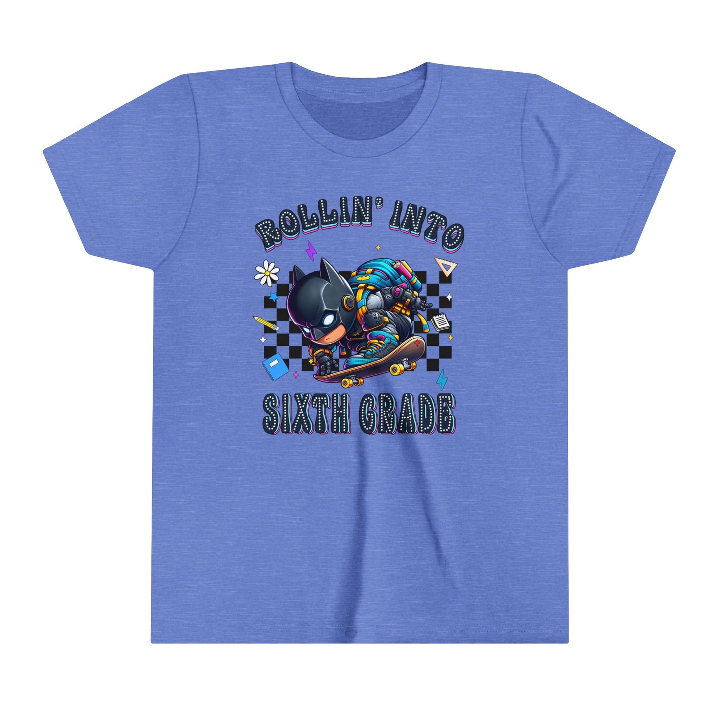 BATMAN - Rollin' Into 6th Grade Youth Short Sleeve Tee