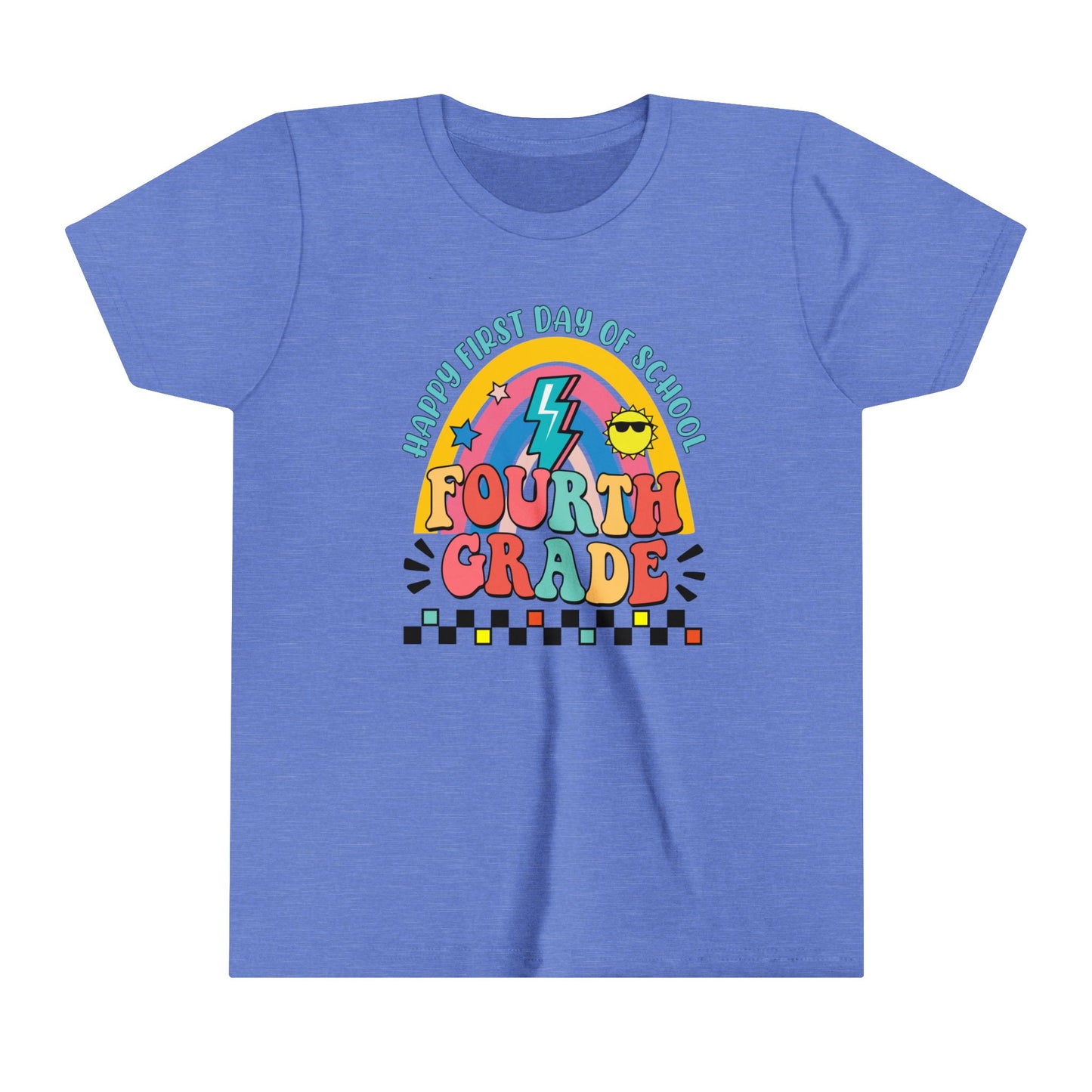 Happy First Day of School - 4th Grade Youth Short Sleeve Tee