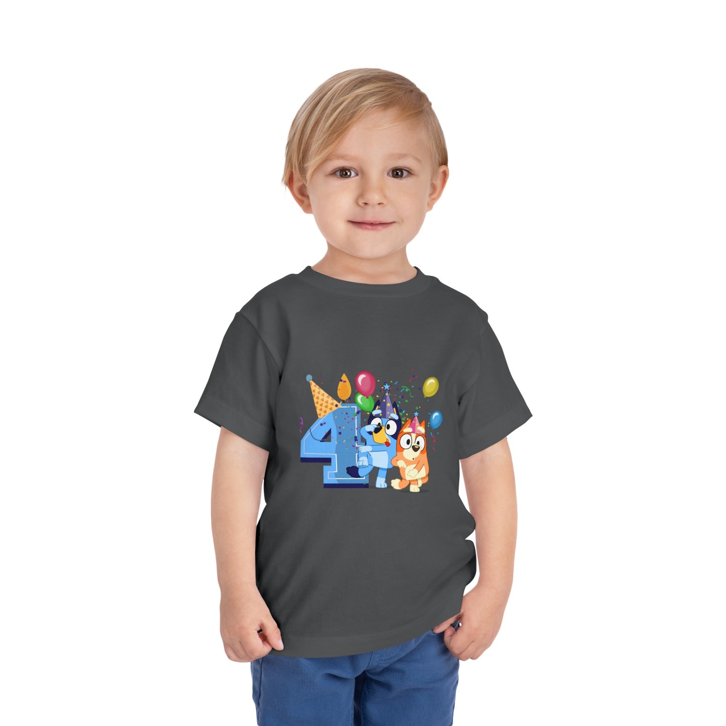 4th Birthday Toddler Short Sleeve Tee