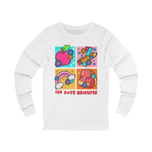 100 days brighter Jersey Long Sleeve Tee