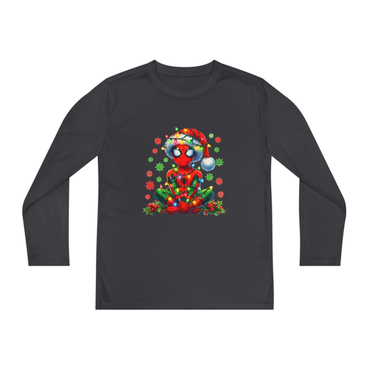 Spidey Christmas Youth Long Sleeve Competitor Tee