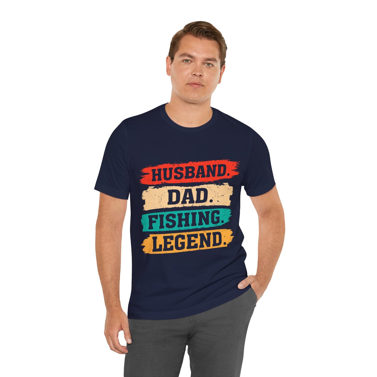 Husband Dad Fishing Legend Jersey Short Sleeve Tee