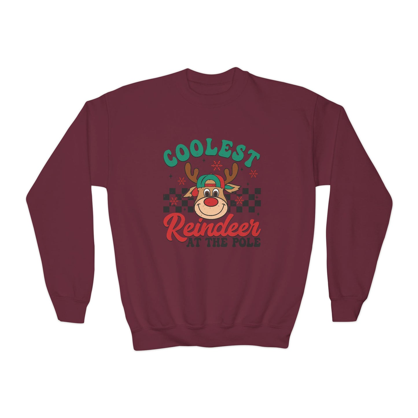 Coolest Reindeer at the Pole Youth Crewneck Sweatshirt