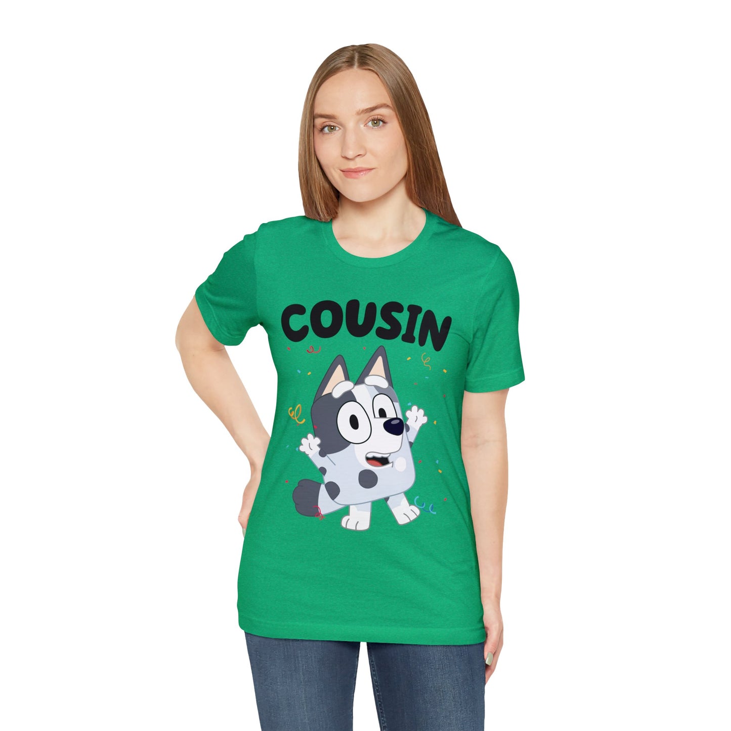 Cousin Muffin Bluey Birthday short sleeve Tshirt