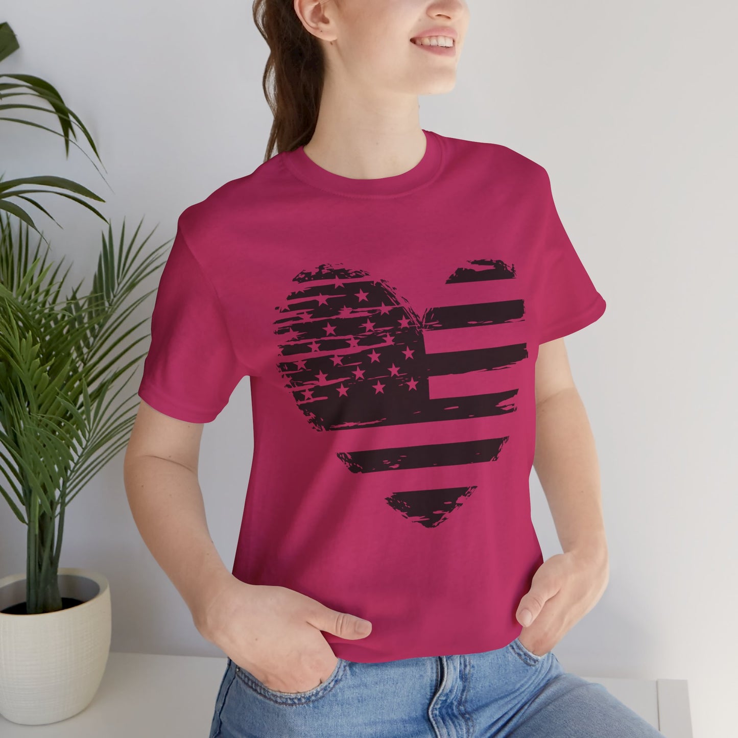 Heart flag Jersey Short Sleeve Tee