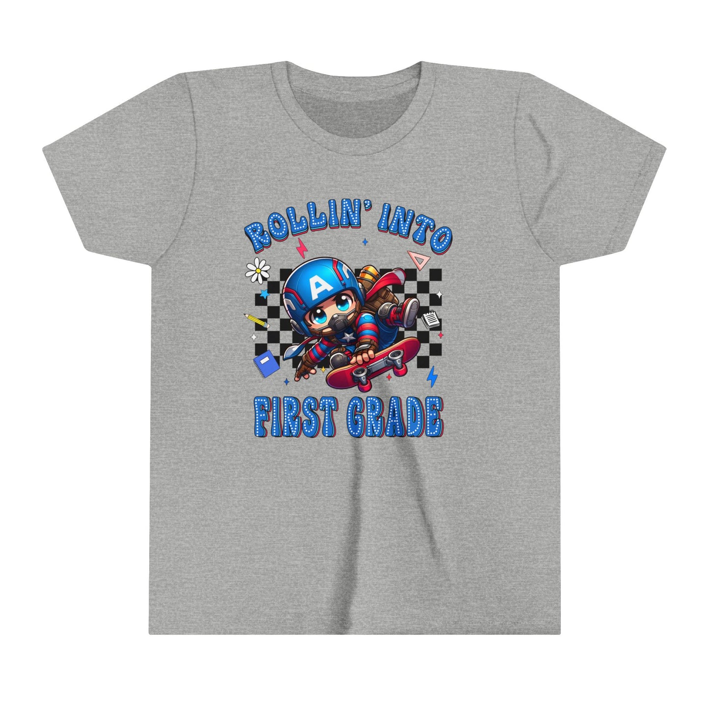CAPTAIN AMERICA - Rollin' Into 1st Grade Youth Short Sleeve Tee