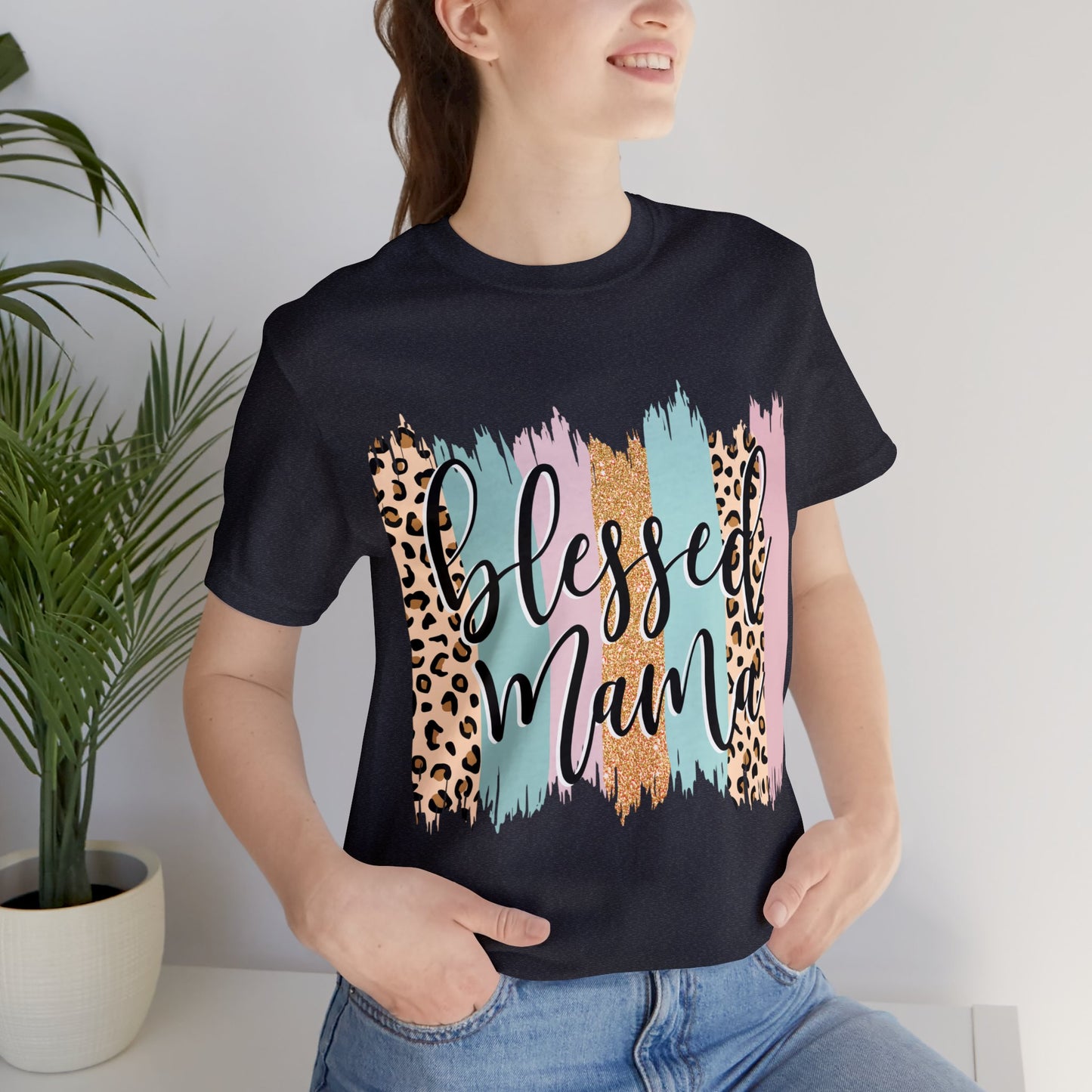 Blessed Mama Leopard short sleeve tshirt