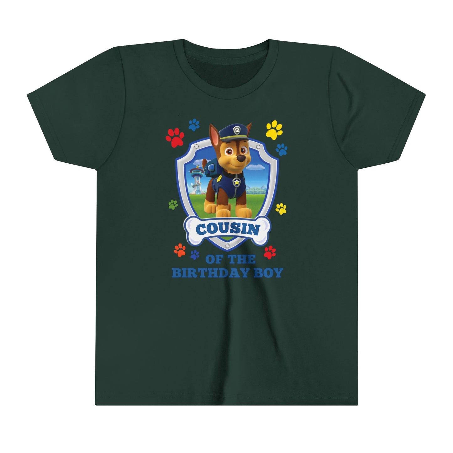 Cousin of the Birthday Boy Youth Short Sleeve Tee