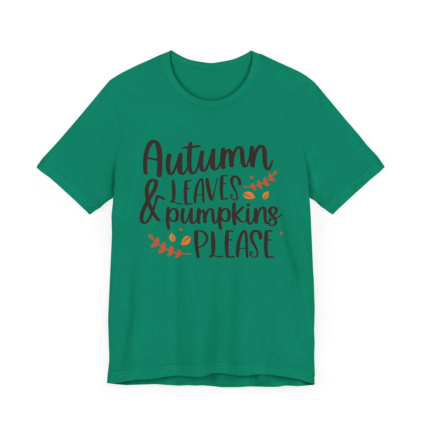 Autumn Leaves & Pumpkins Please Jersey Short Sleeve Tee