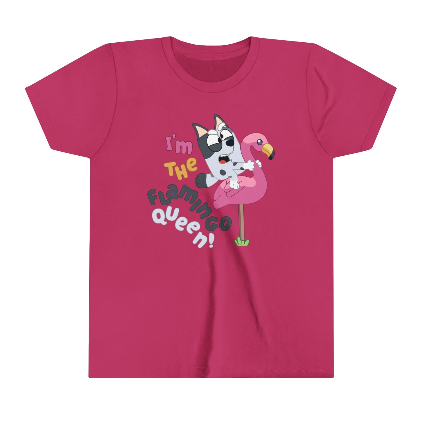 I'n the Flamingo Queen Youth Short Sleeve Tshirt
