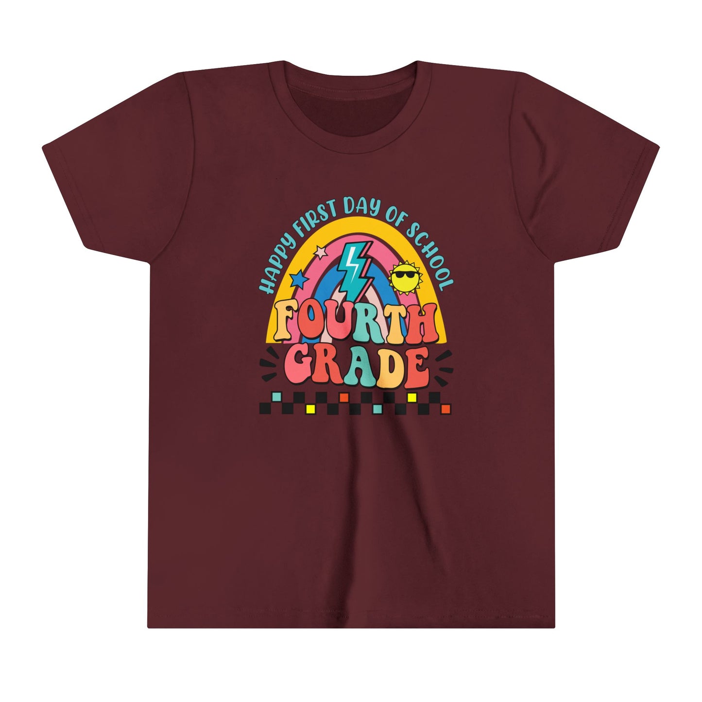 Happy First Day of School - 4th Grade Youth Short Sleeve Tee