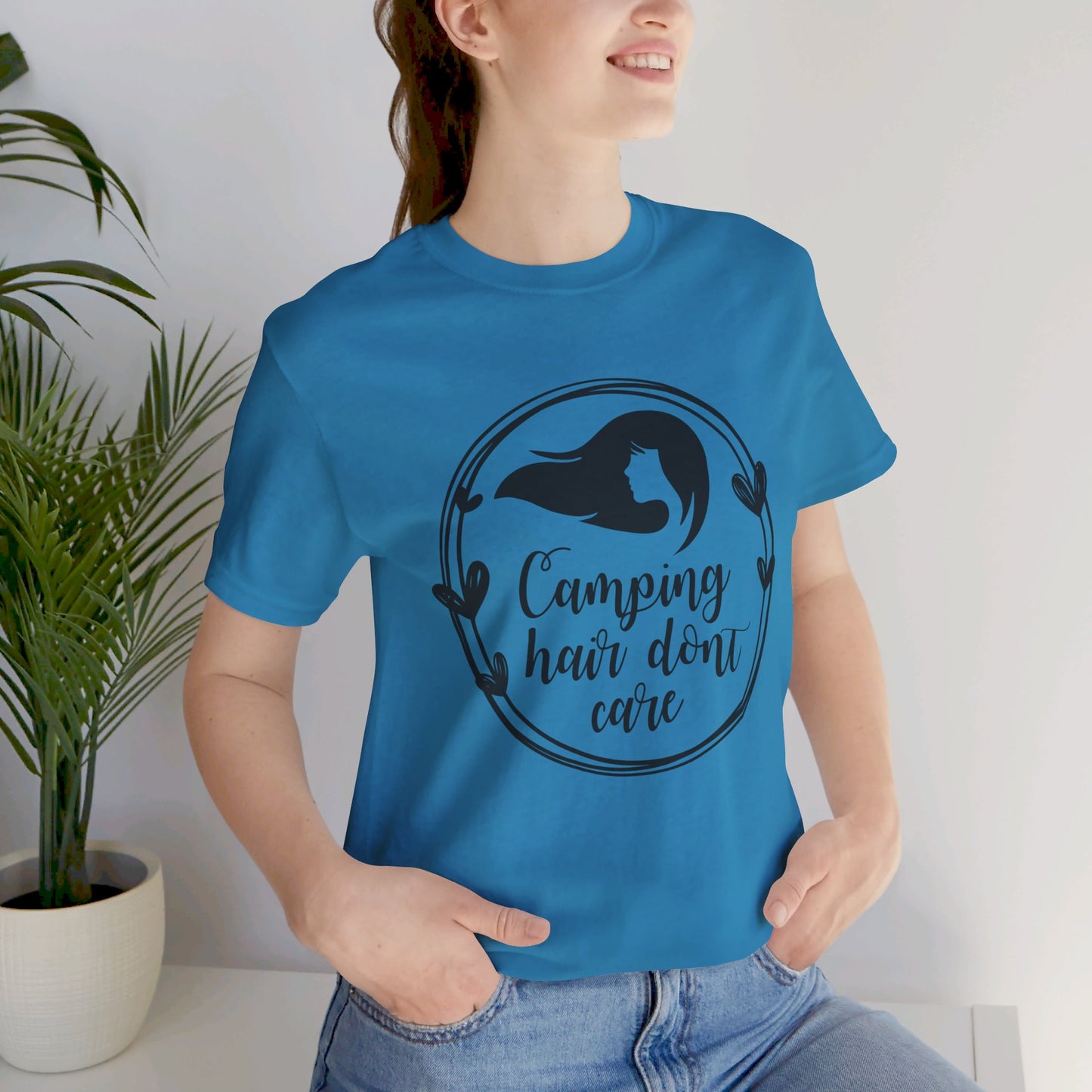 Camping Hair Dont Care Short Sleeve Tshirt