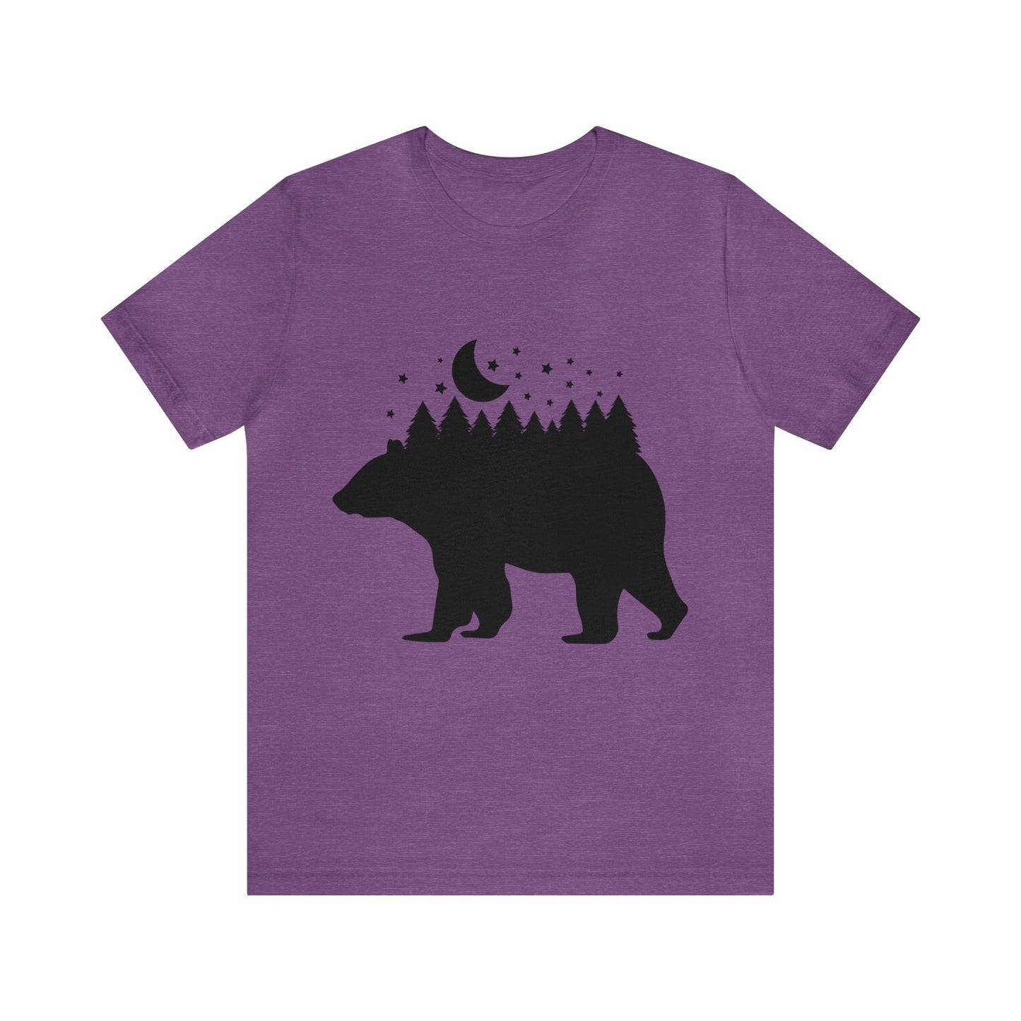 Bear - Forest - Night Sky Short Sleeve Tshirt