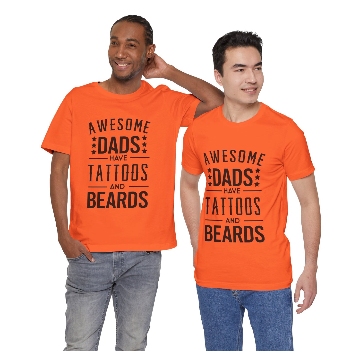Awesome Dads Have Tattoos and Beards Jersey Short Sleeve Tee