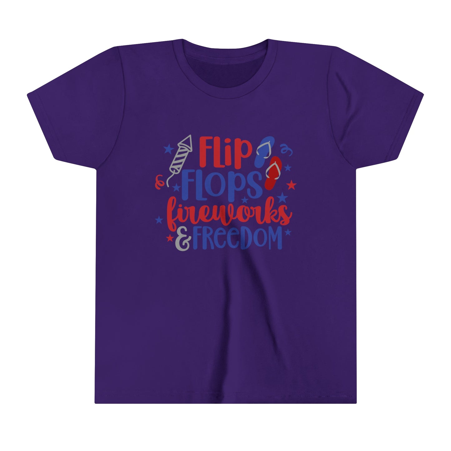 Flip Flops, Fireworks & Freedom Youth Short Sleeve Tee