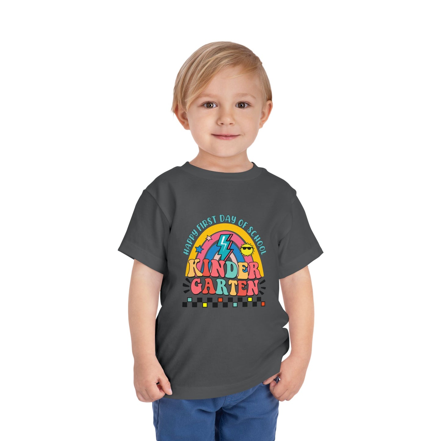 Happy First Day of School - Kindergarten Toddler Short Sleeve Tee