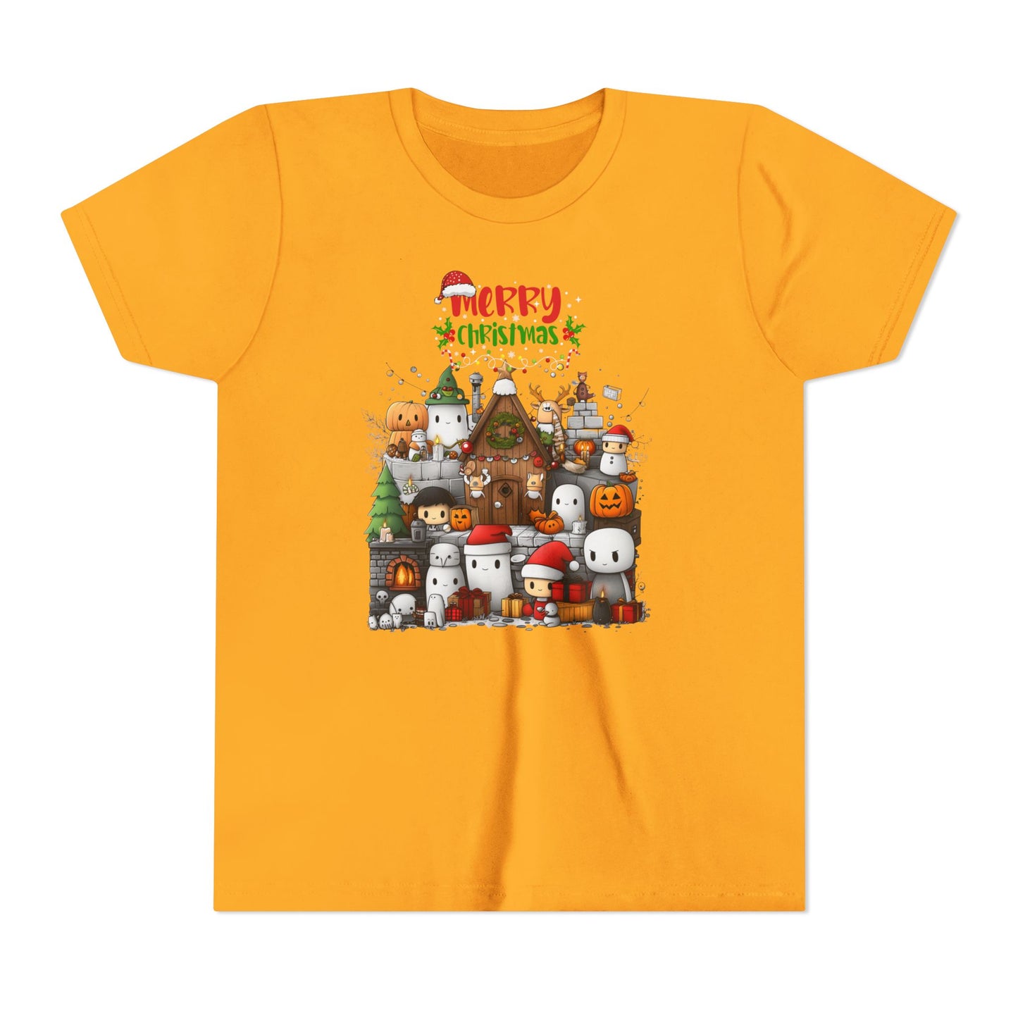 Merry Mine-craft Christmas Youth Short Sleeve Tee