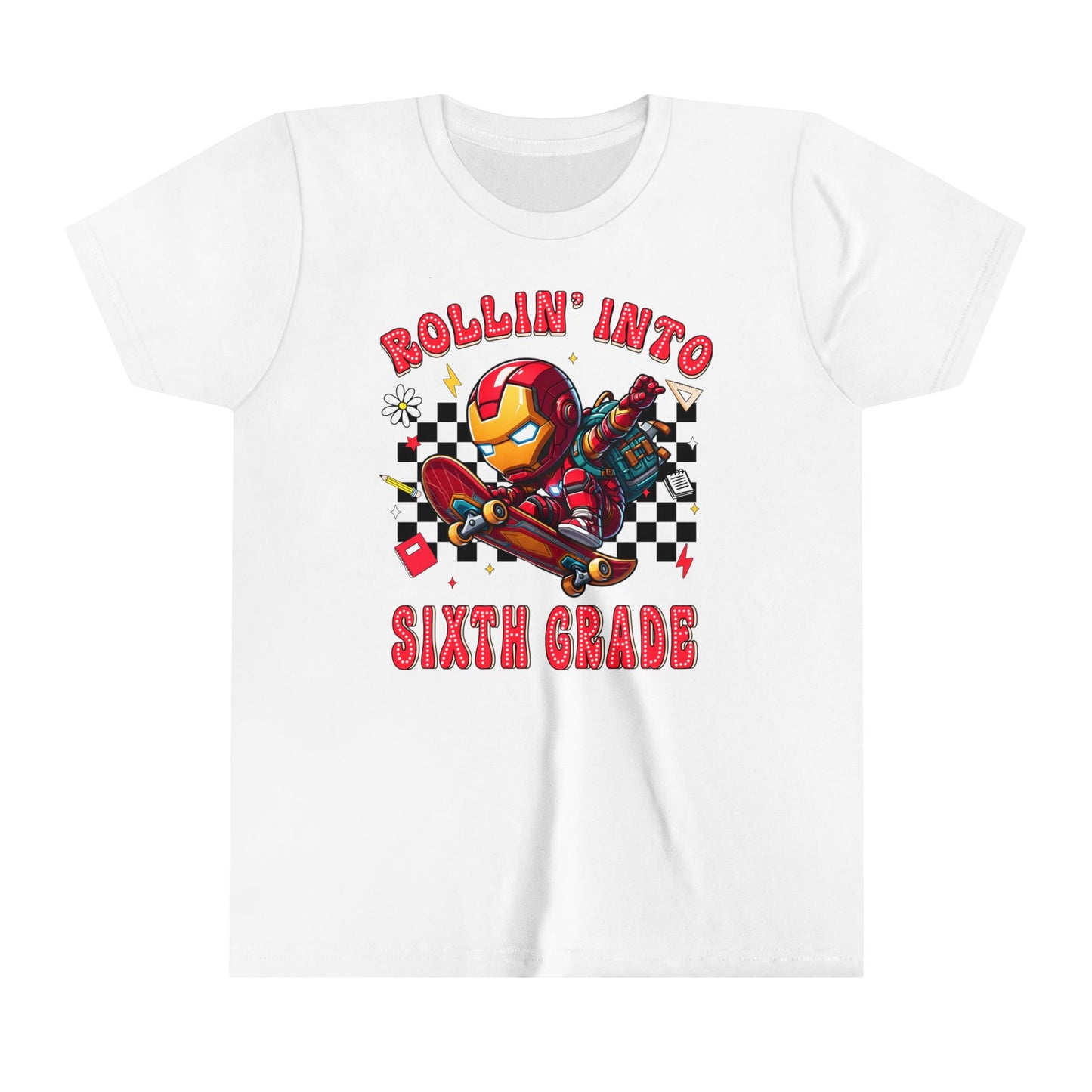IRON MAN - Rollin' Into 6th Grade Youth Short Sleeve Tee