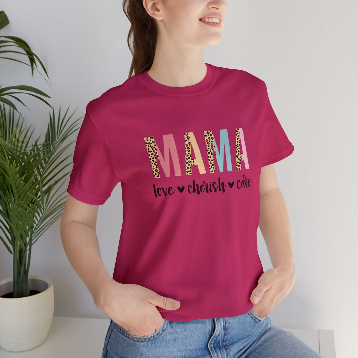 MAMA Leopard print short sleeve tshirt