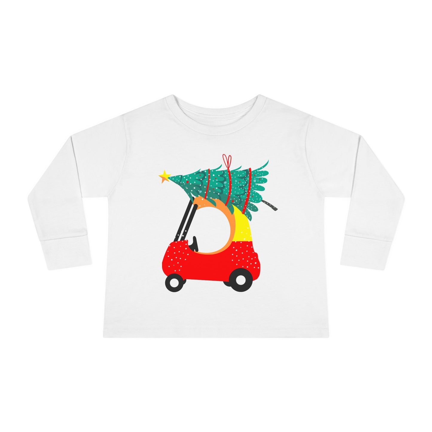 Kiddie Car with christmas tree Toddler Long Sleeve Tee