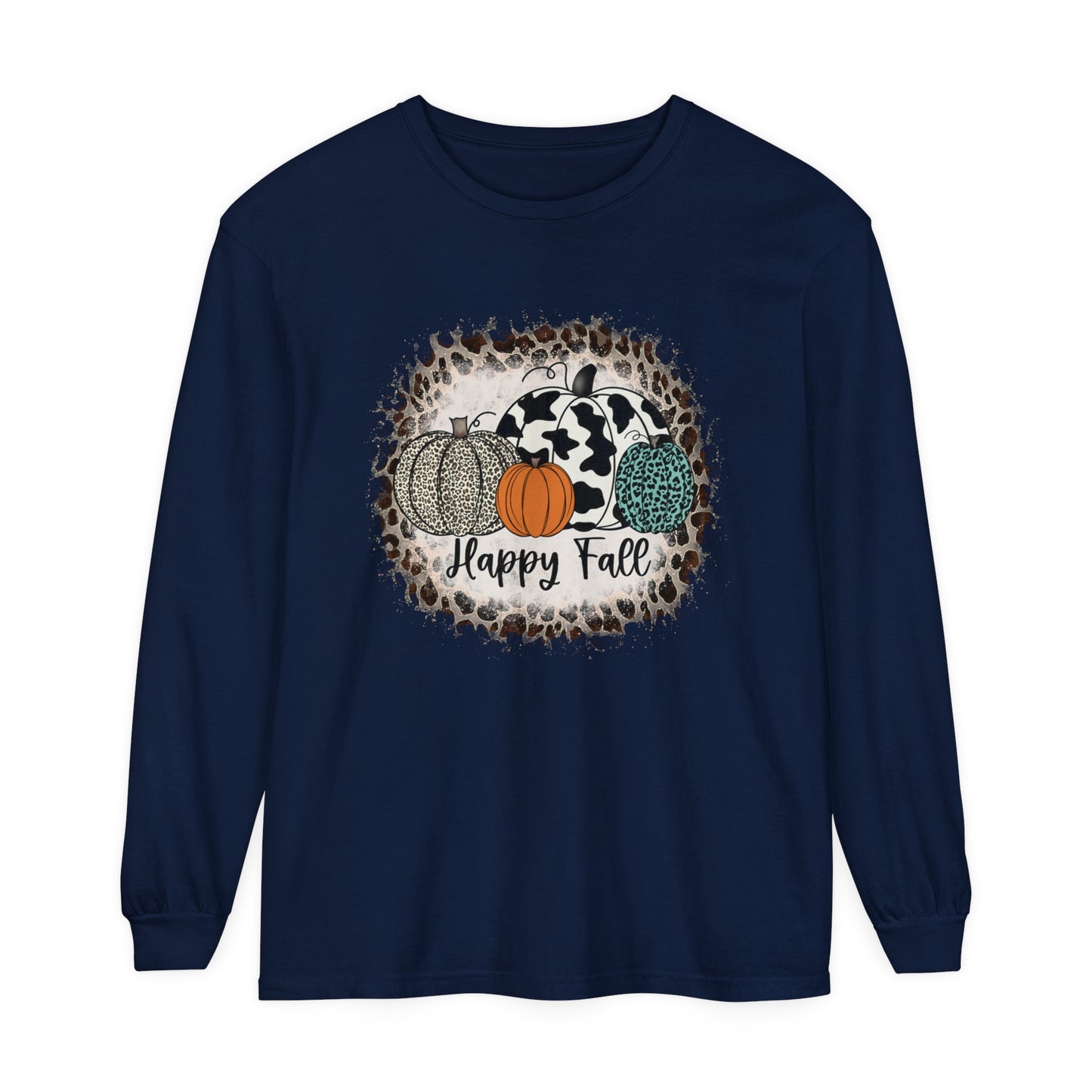 Happy Fall Garment-dyed Long Sleeve T-Shirt