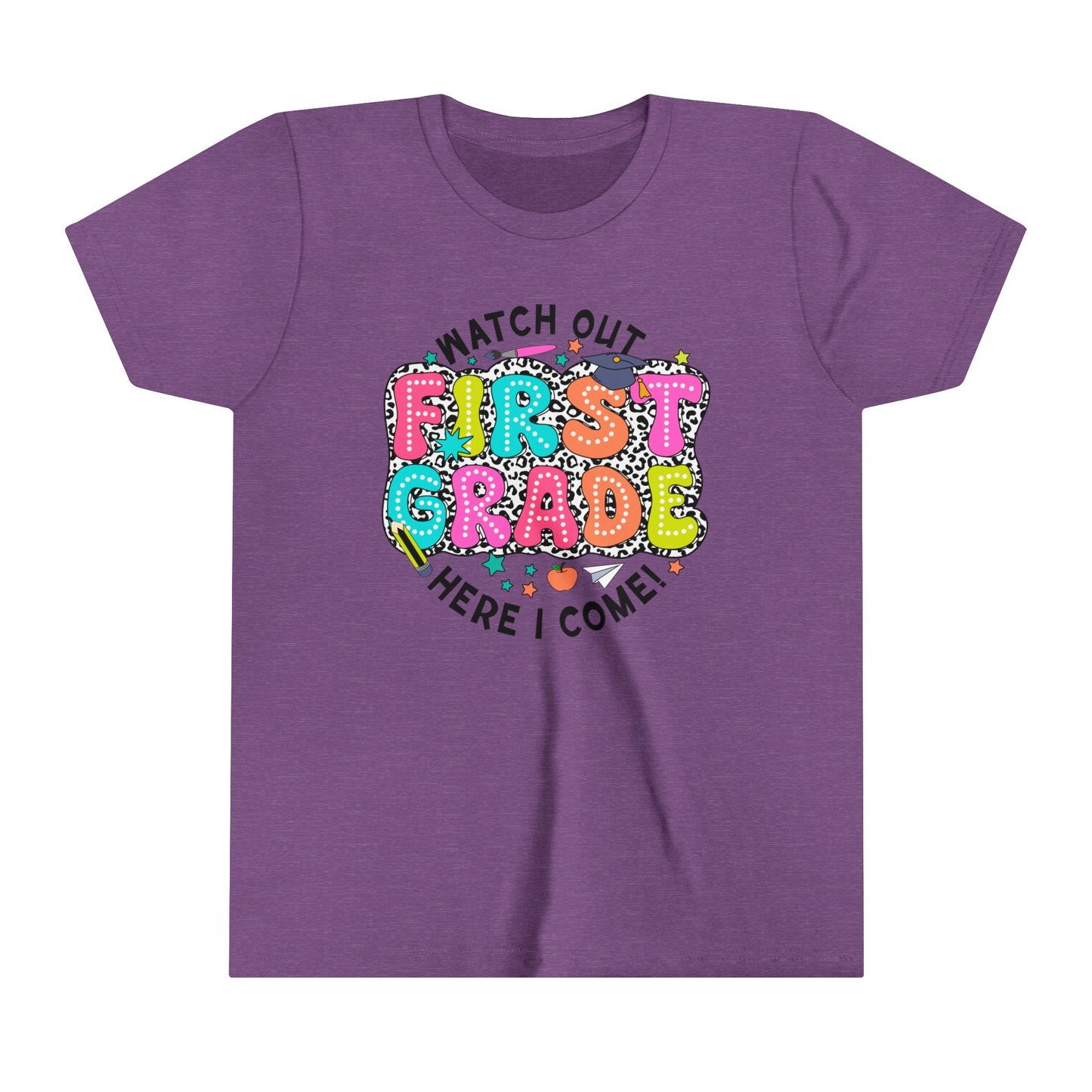 Watch Out First Grade Here I Come Youth Short Sleeve Tee