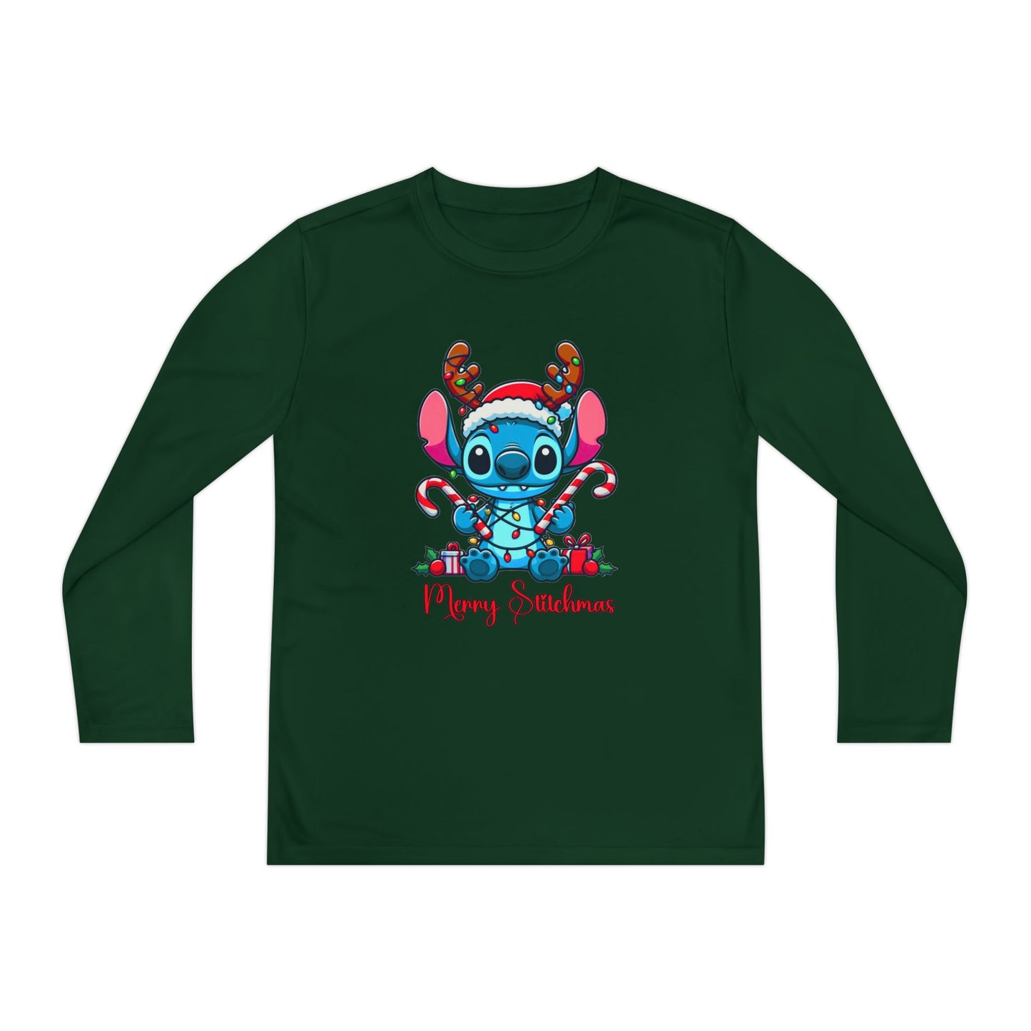Merry Stitchmas Youth Long Sleeve Competitor Tee