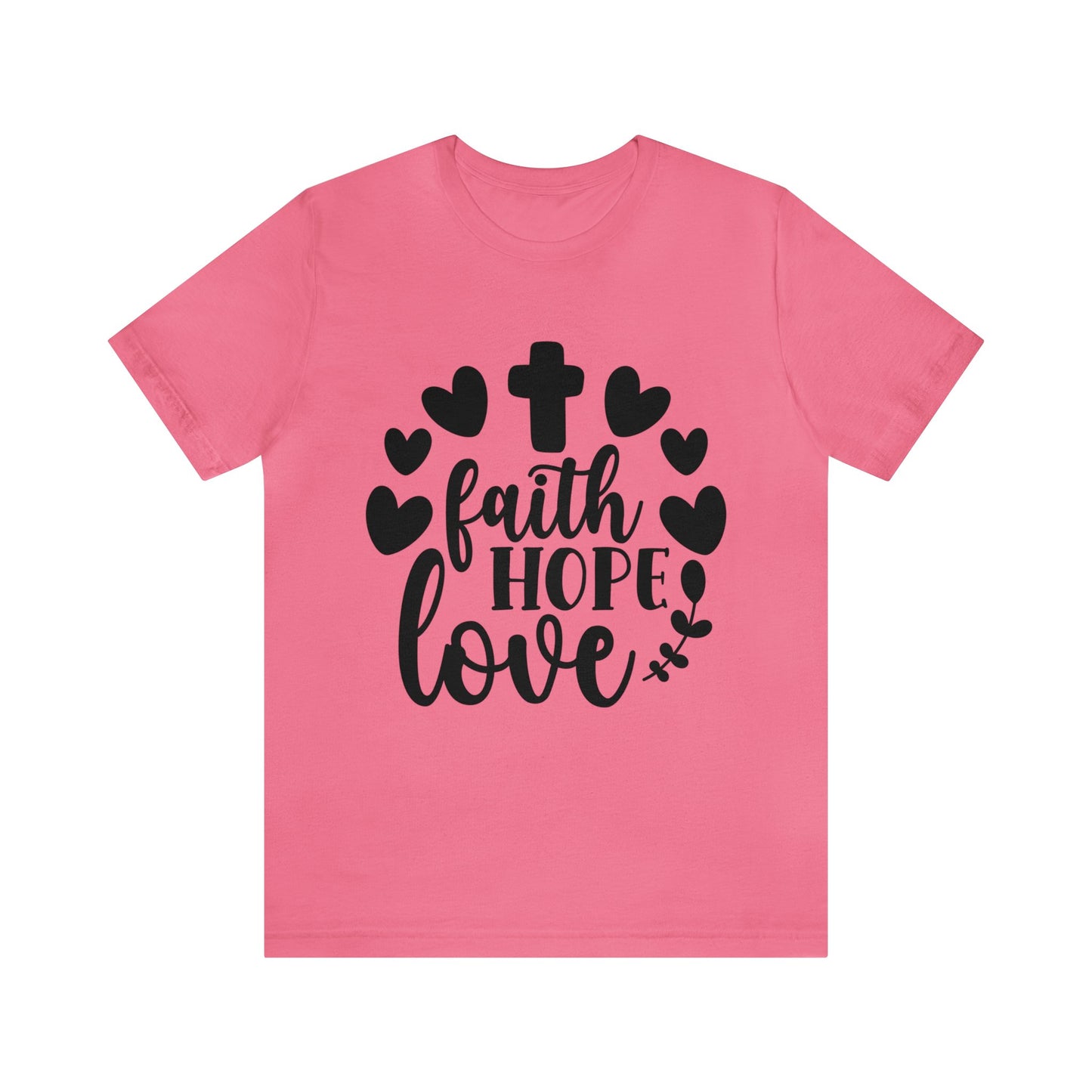 Faith Hope Love (front) Pray (back) Short Sleeve Tshirt