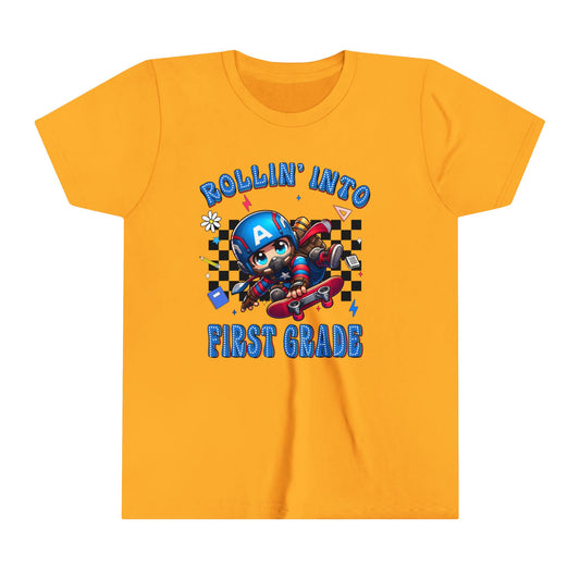 CAPTAIN AMERICA - Rollin' Into 1st Grade Youth Short Sleeve Tee