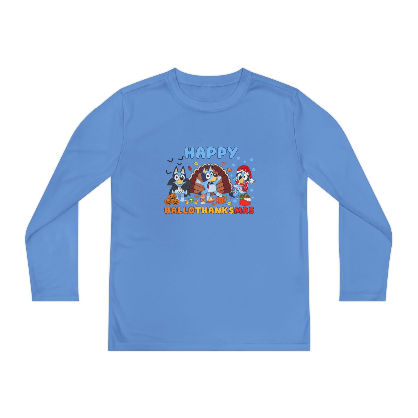 Happy Hallothanksmas Youth Long Sleeve Competitor Tee