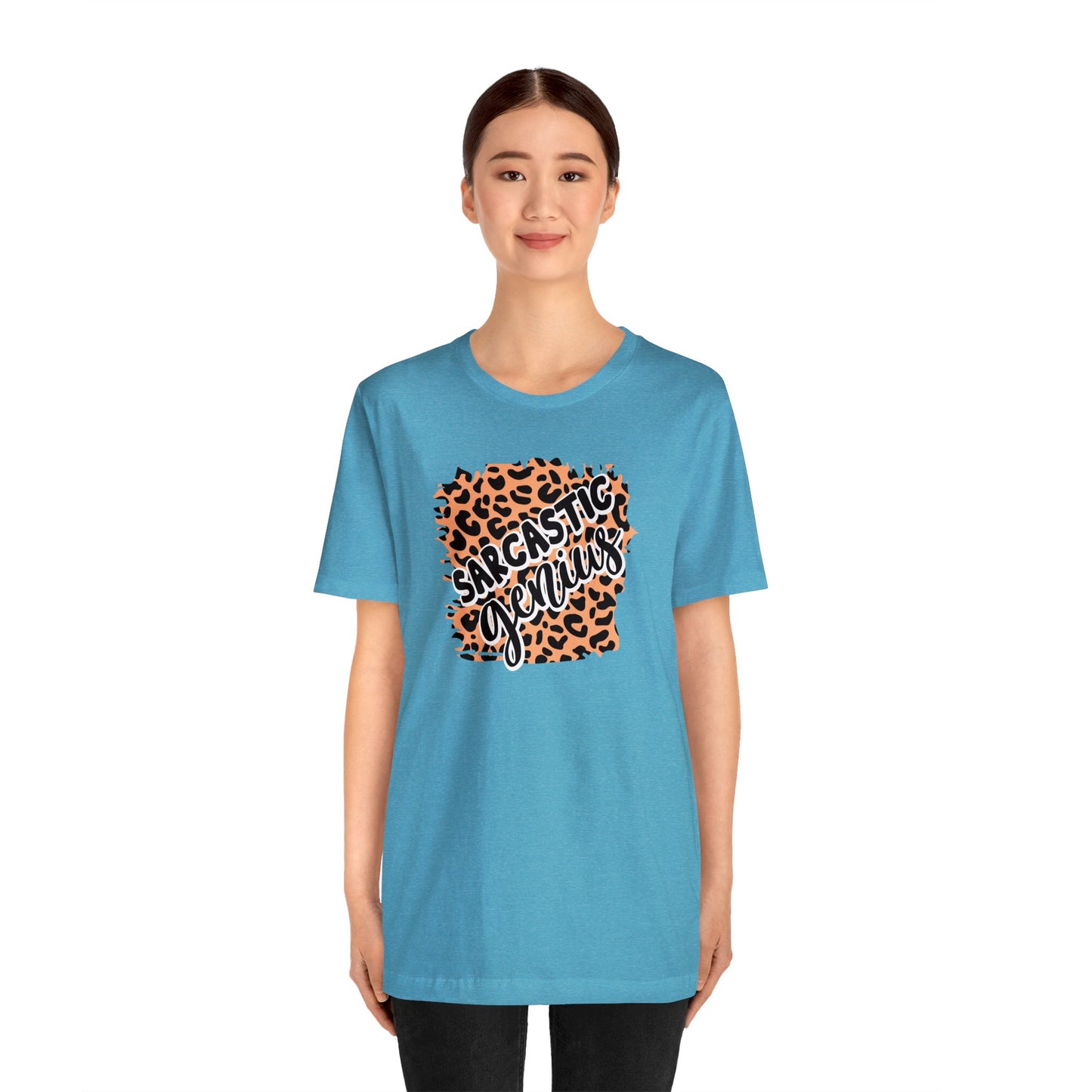 Sarcastic Genius leopard print short sleeve Tshirt