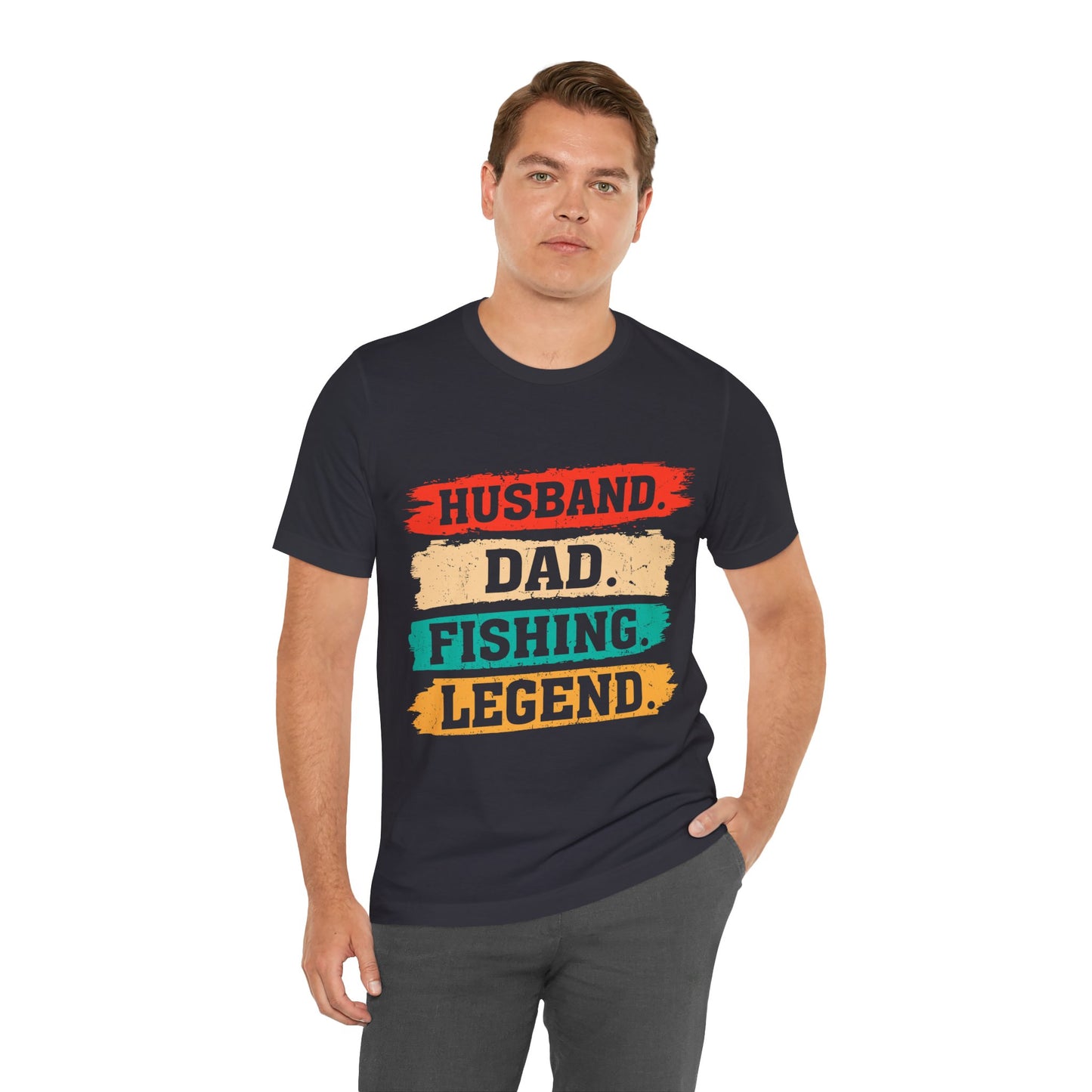 Husband Dad Fishing Legend Jersey Short Sleeve Tee