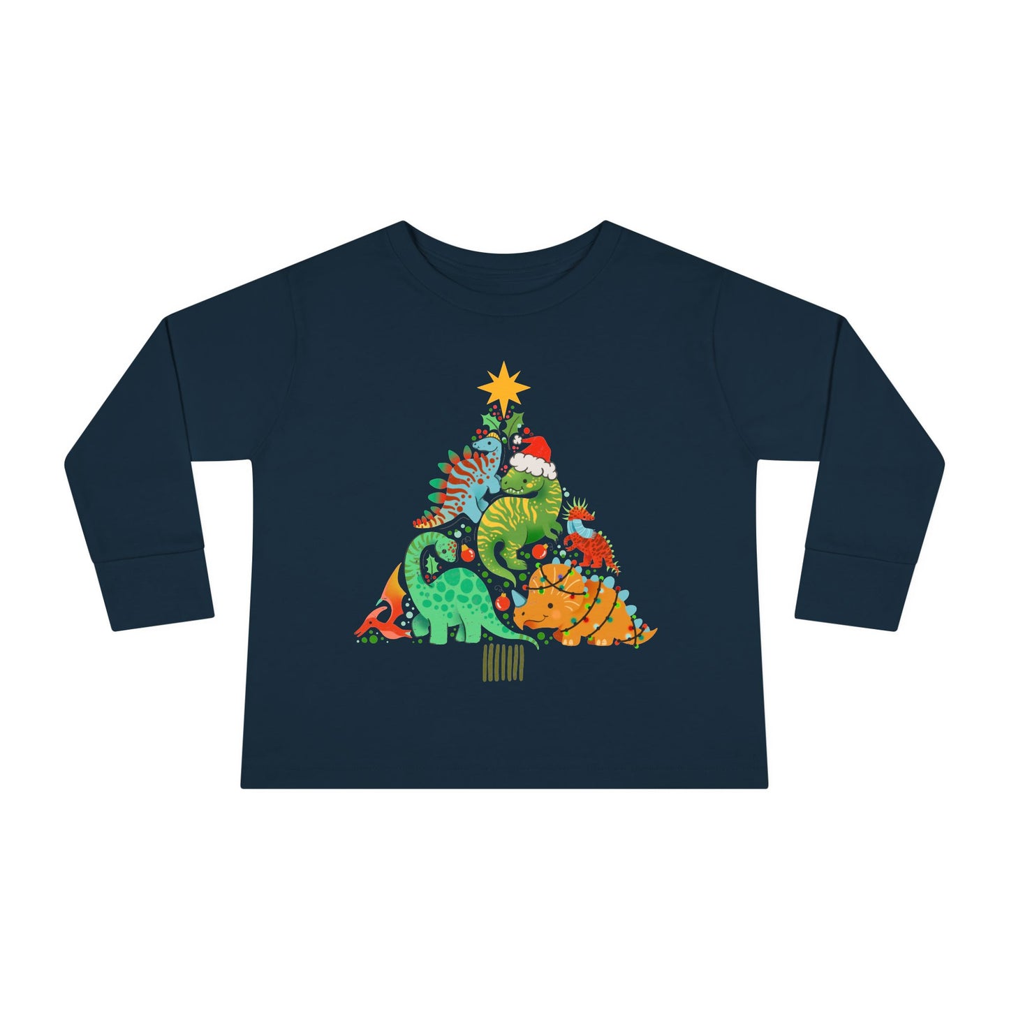 Dino christmas Toddler Long Sleeve Tee