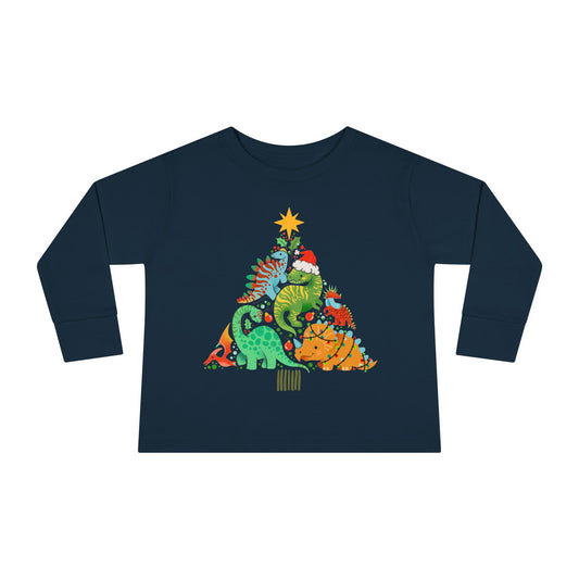 Dino christmas Toddler Long Sleeve Tee