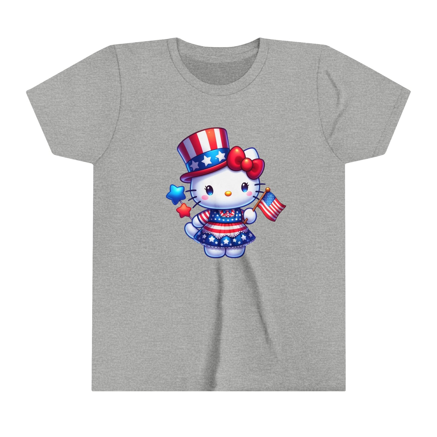American Flag Hello Kitty Youth Short Sleeve Tee