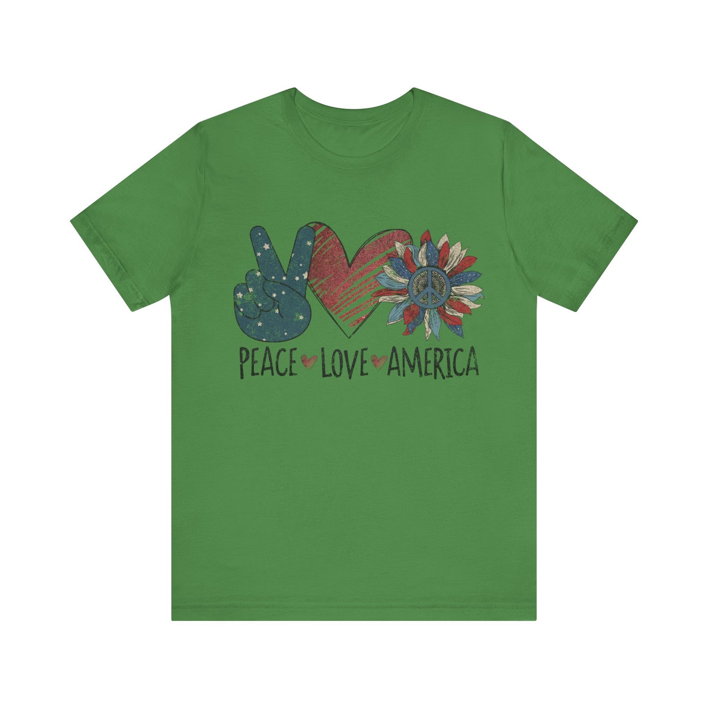 Peace Love America Jersey Short Sleeve Tee