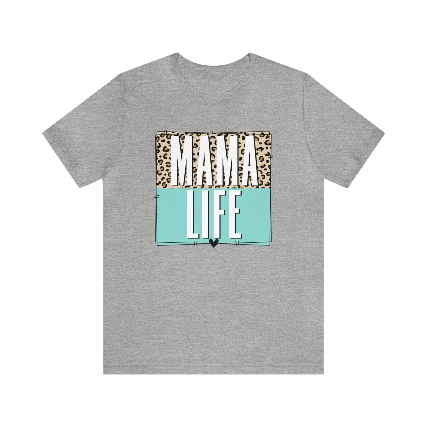 Mama life Leopard print short sleeve tshirt