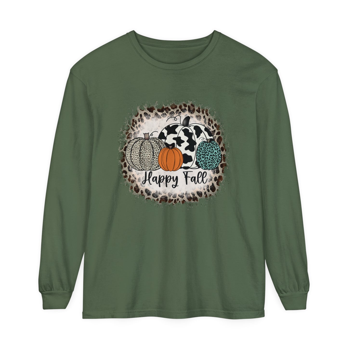 Happy Fall Garment-dyed Long Sleeve T-Shirt
