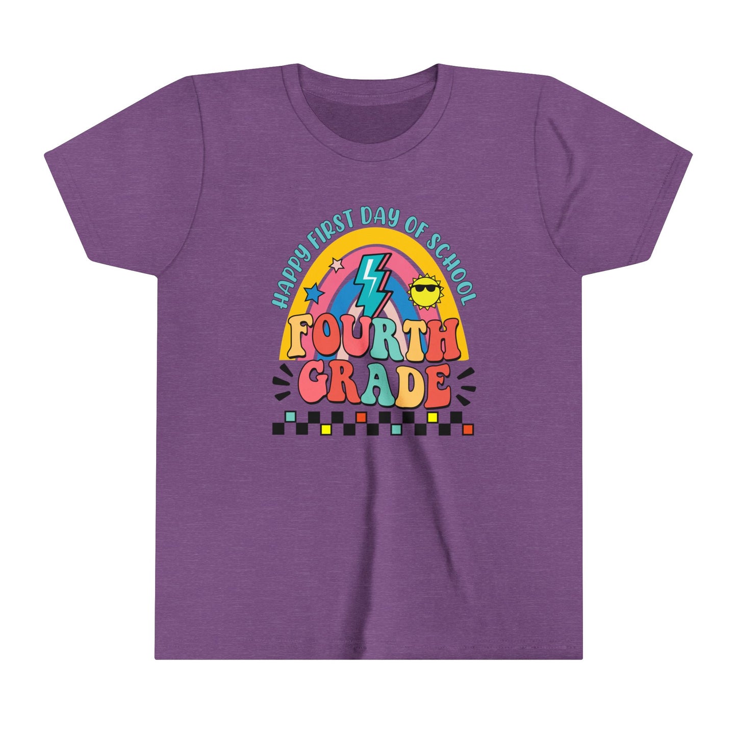 Happy First Day of School - 4th Grade Youth Short Sleeve Tee