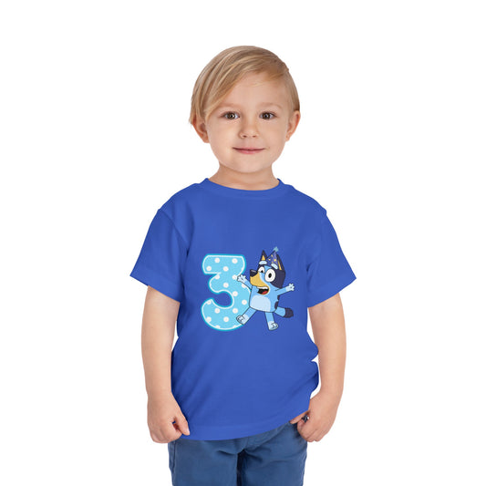 #3 Birthday Toddler Short Sleeve Tee