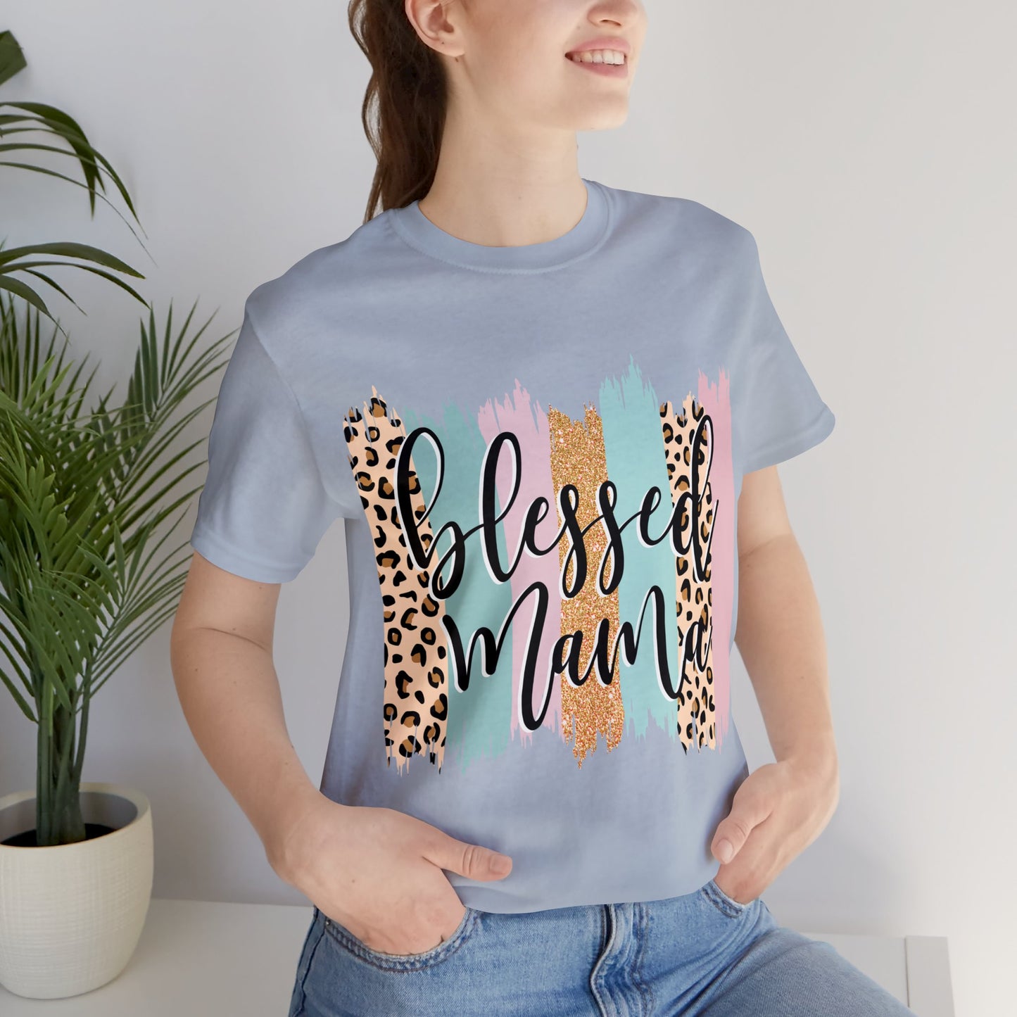 Blessed Mama Leopard short sleeve tshirt