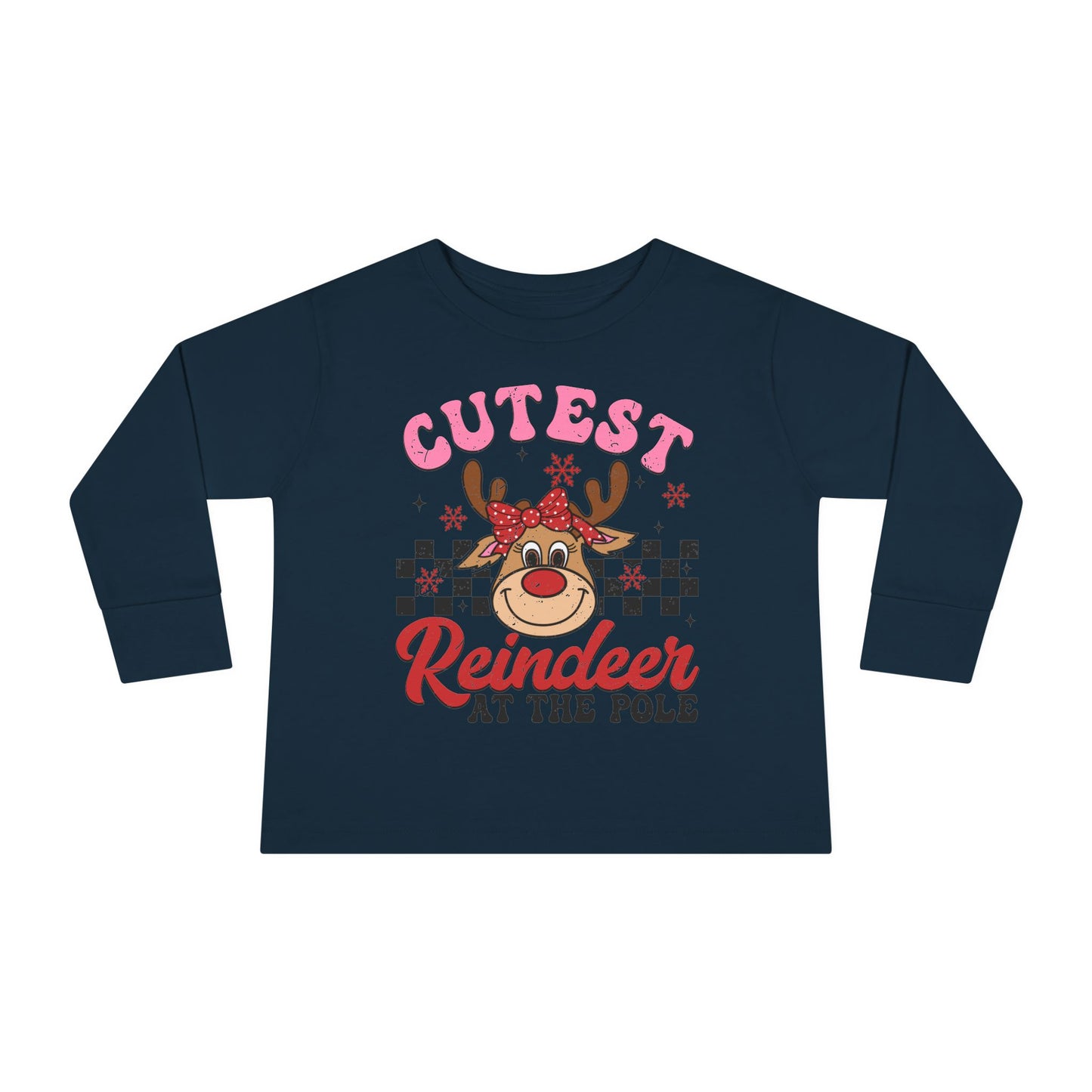 Cutest Reindeer at the Pole Toddler Long Sleeve Tee