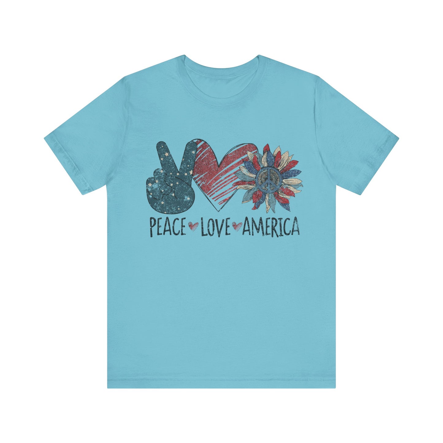 Peace Love America Jersey Short Sleeve Tee