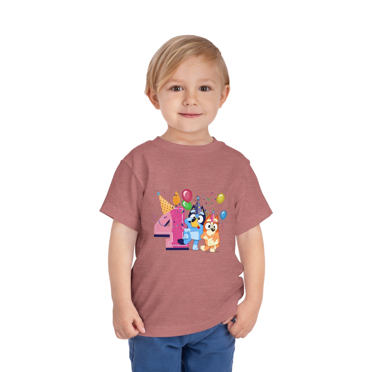 4th Birthday Toddler Short Sleeve Tee