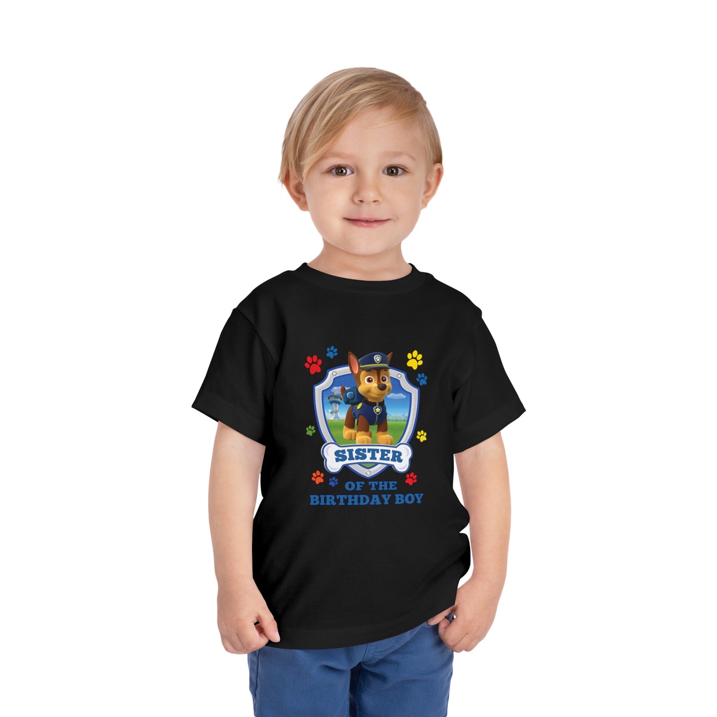 Sister of the Birthday Boy Toddler Short Sleeve Tee