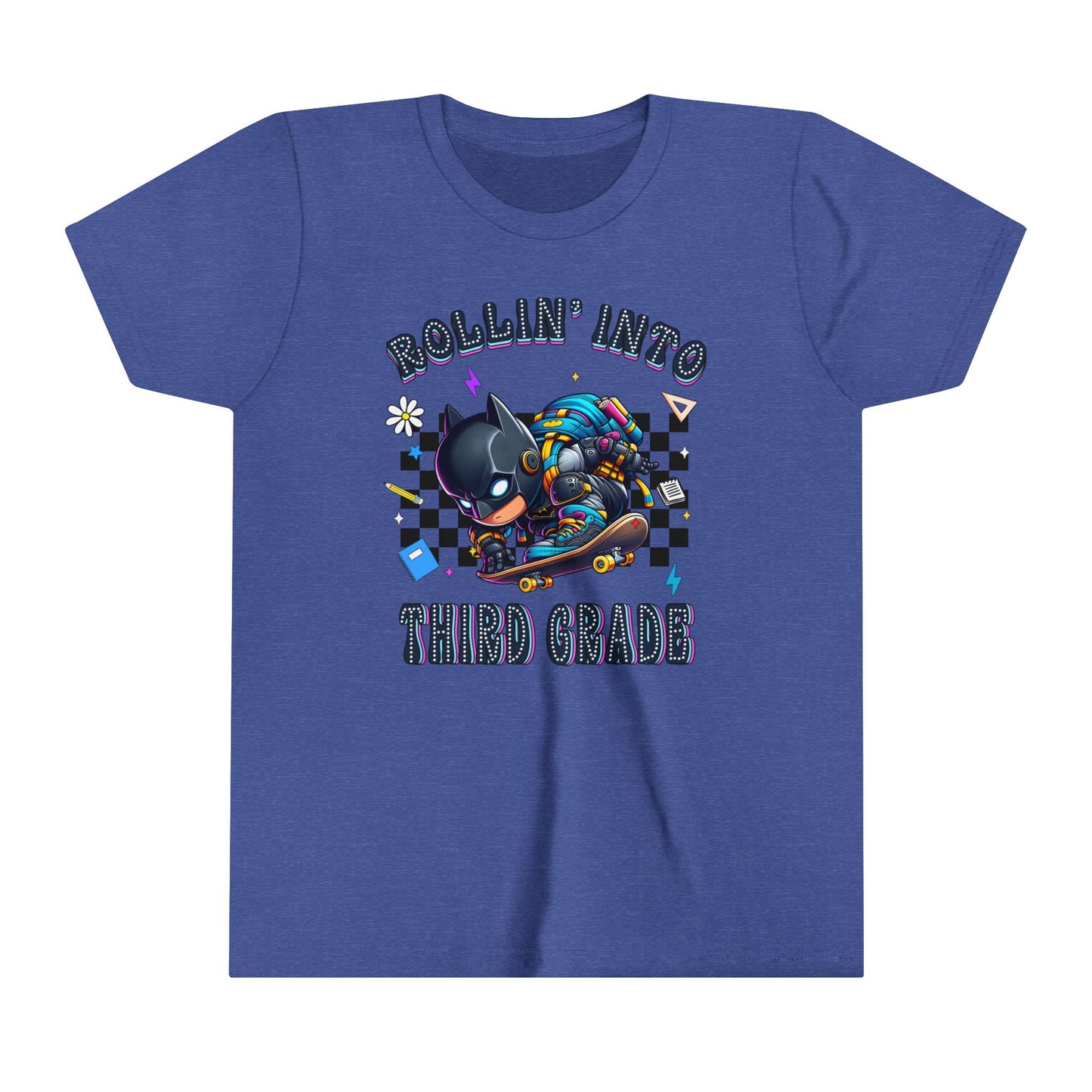 BATMAN - Rollin' into 3rd Grade Youth Short Sleeve Tee
