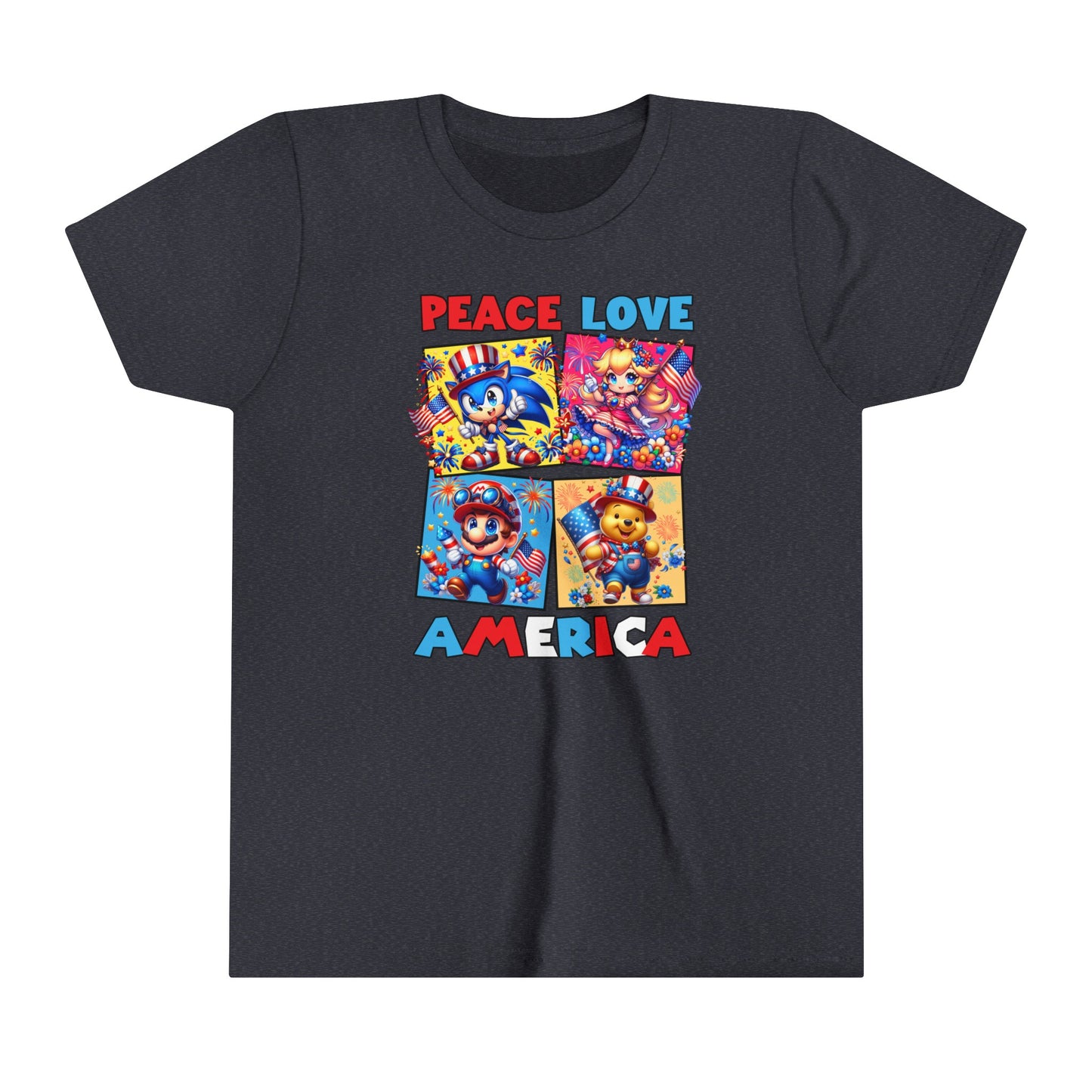 Peace Love America Youth Short Sleeve Tee