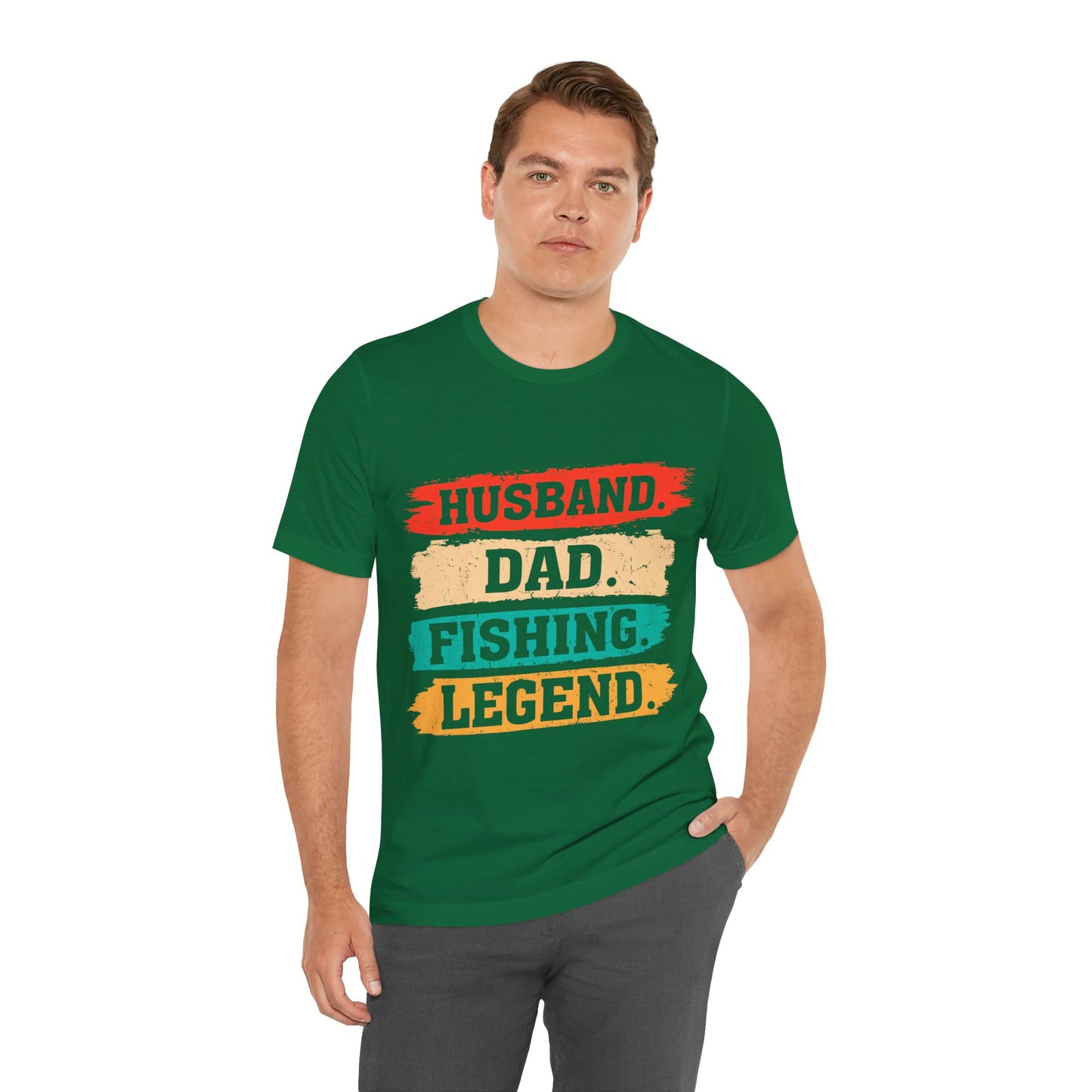 Husband Dad Fishing Legend Jersey Short Sleeve Tee