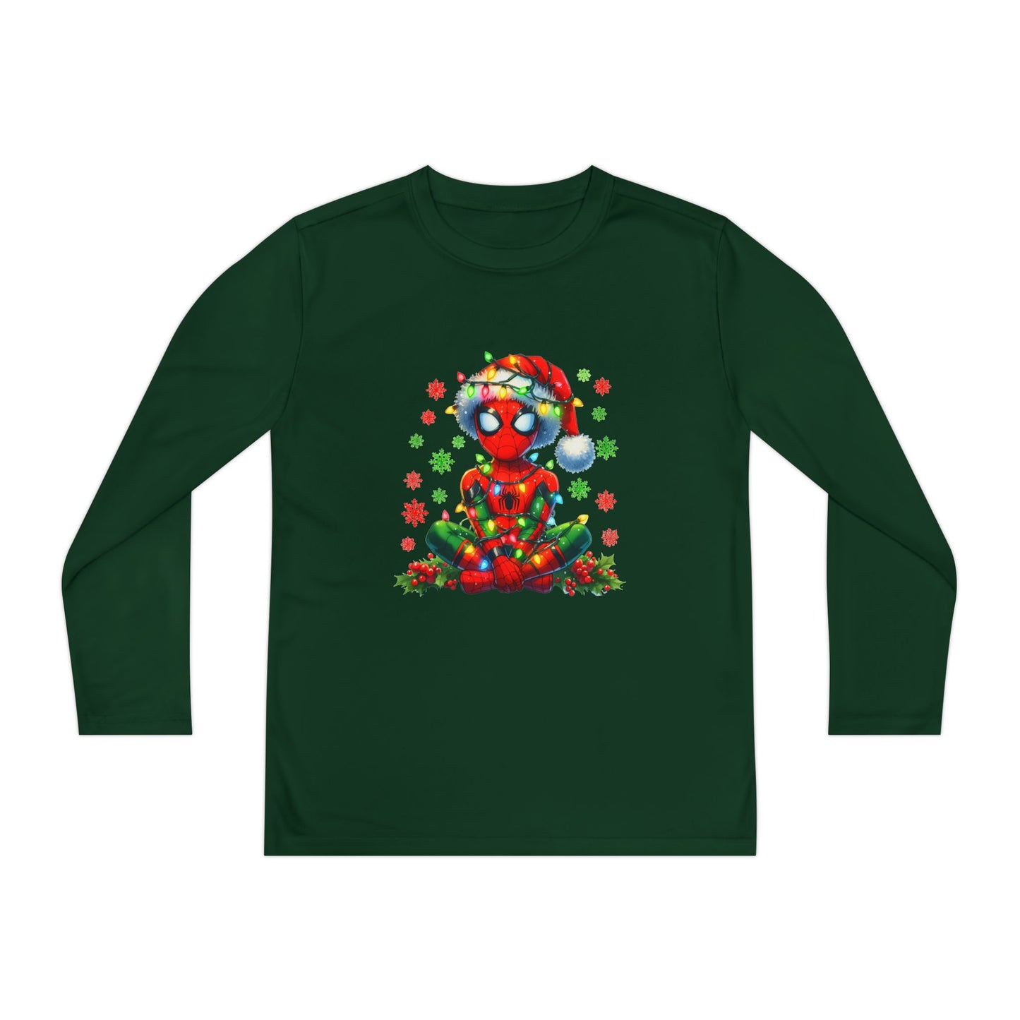 Spidey Christmas Youth Long Sleeve Competitor Tee