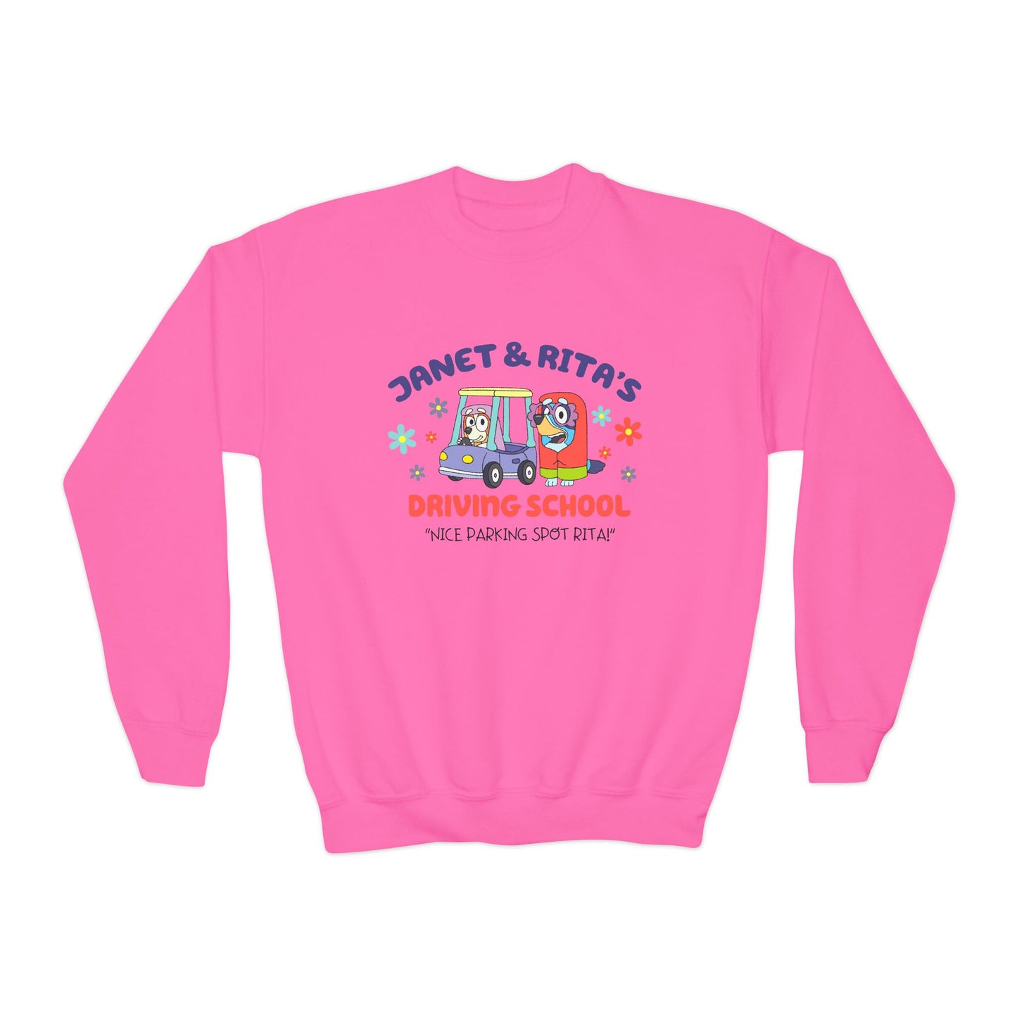 Janet and Rita's Driving School Youth Crewneck Sweatshirt